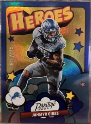 2024 Panini Prestige Heroes Jahmyr Gibbs [Blue Xtra Points] #3 card