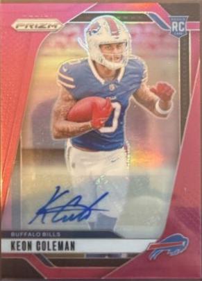 2024 Panini Prizm Autograph Keon Coleman [Pink] #362 card