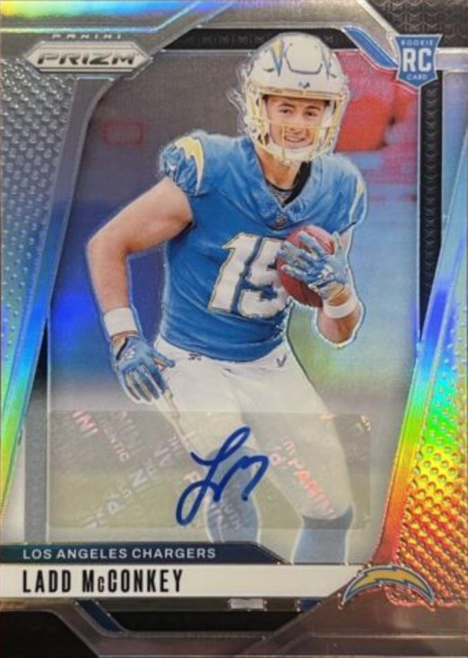 2024 Panini Prizm Autograph Ladd McConkey [Silver] #365 card
