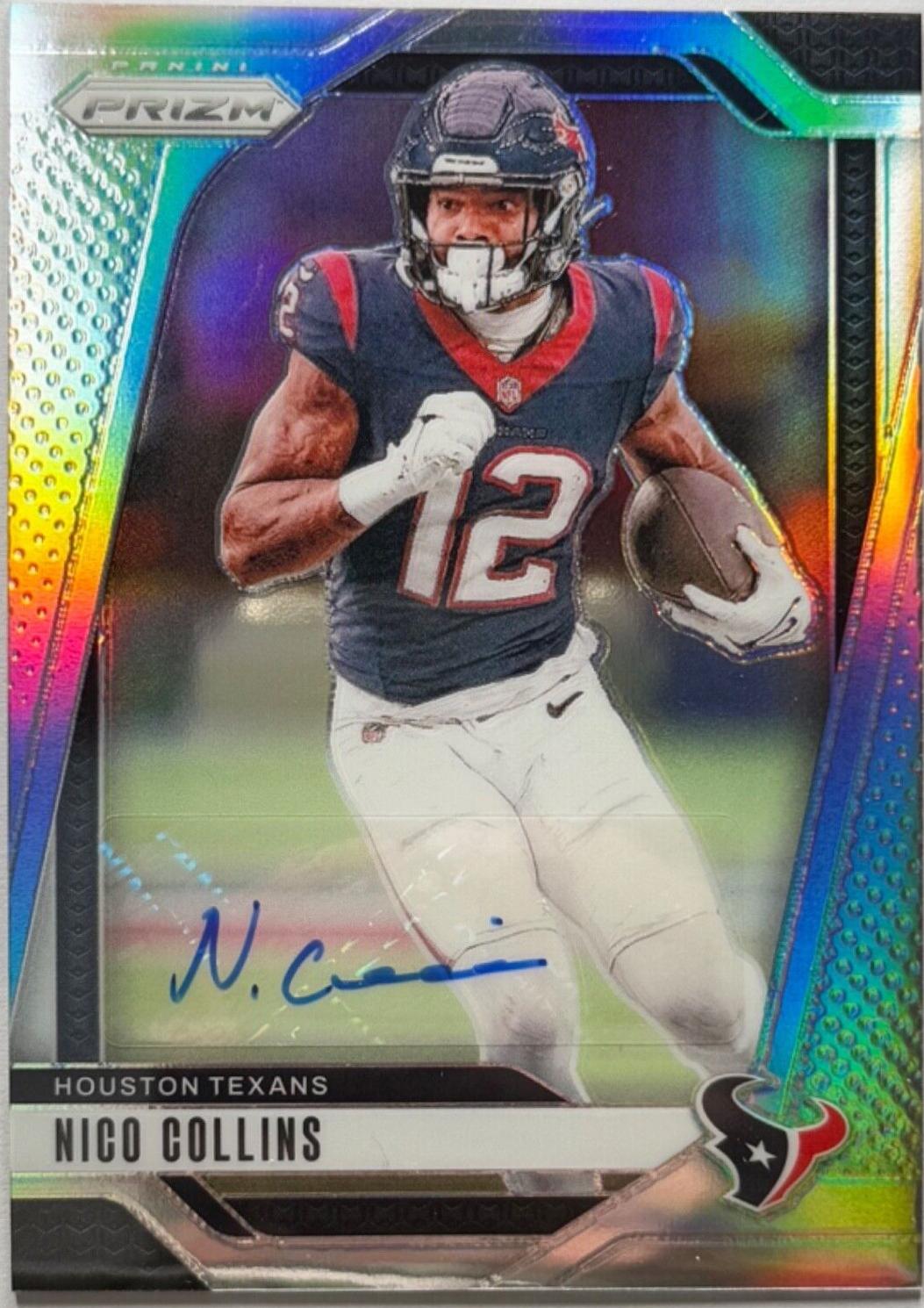 2024 Panini Prizm Autograph Nico Collins [Silver] #113 card