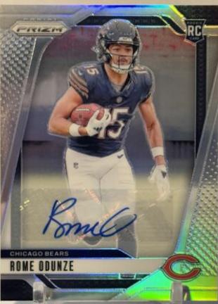 2024 Panini Prizm Autograph Rome Odunze [Silver] #385 card