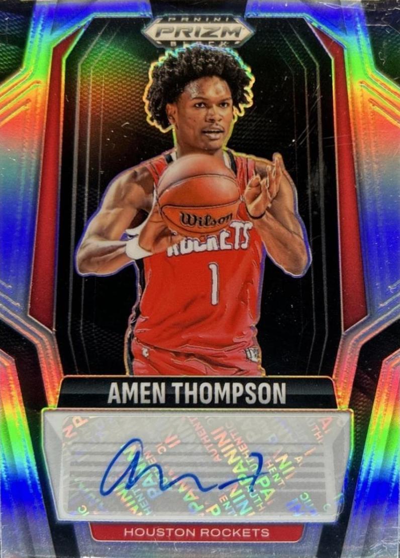 2024 Panini Prizm Black Signature Amen Thompson [Silver] #6 card