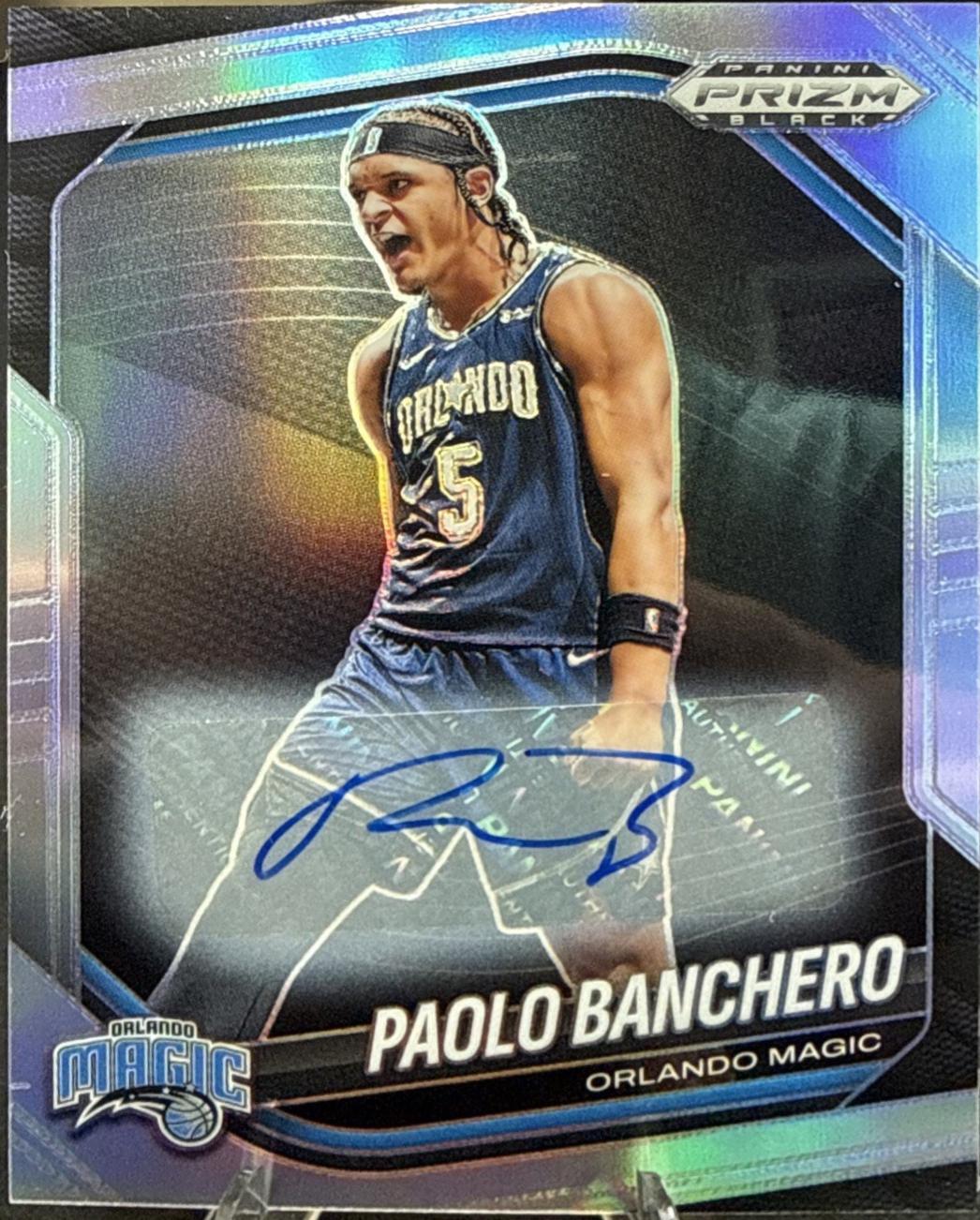 2024 Panini Prizm Black Signature Paolo Banchero #5 card