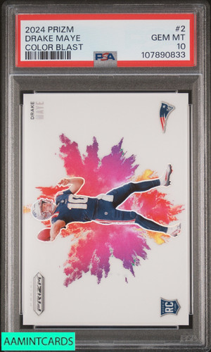 2024 Panini Prizm Color Blast Drake Maye #2 card