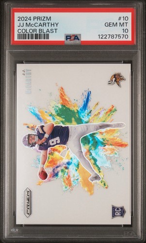 2024 Panini Prizm Color Blast J.J. McCarthy #10 card
