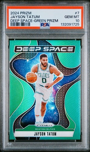 2024 Panini Prizm Deep Space Jayson Tatum [Green] #7 card