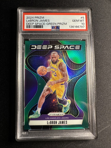 2024 Panini Prizm Deep Space LeBron James [Green] #5 card