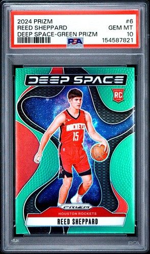 2024 Panini Prizm Deep Space Reed Sheppard [Green] #6 card