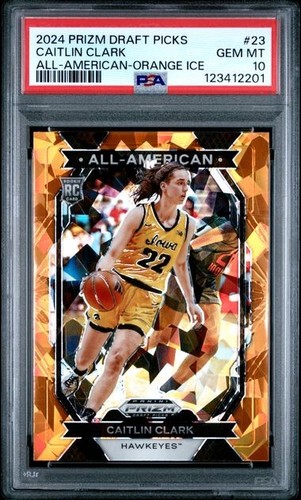 2024 Panini Prizm Draft Picks All-American Caitlin Clark [Orange Ice] #23 card