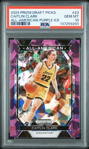 2024 Panini Prizm Draft Picks All-American Caitlin Clark [Purple Ice] #23 card