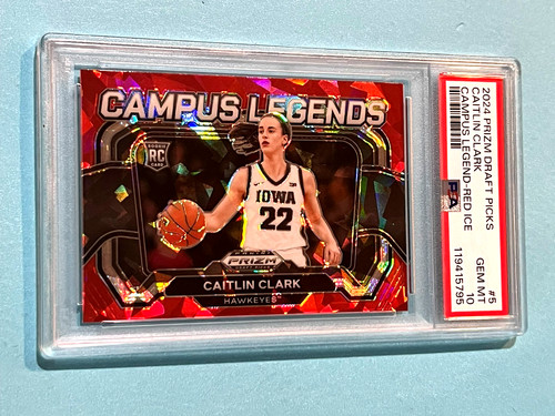 2024 Panini Prizm Draft Picks Campus Legends Caitlin Clark [Red Ice] #5 card