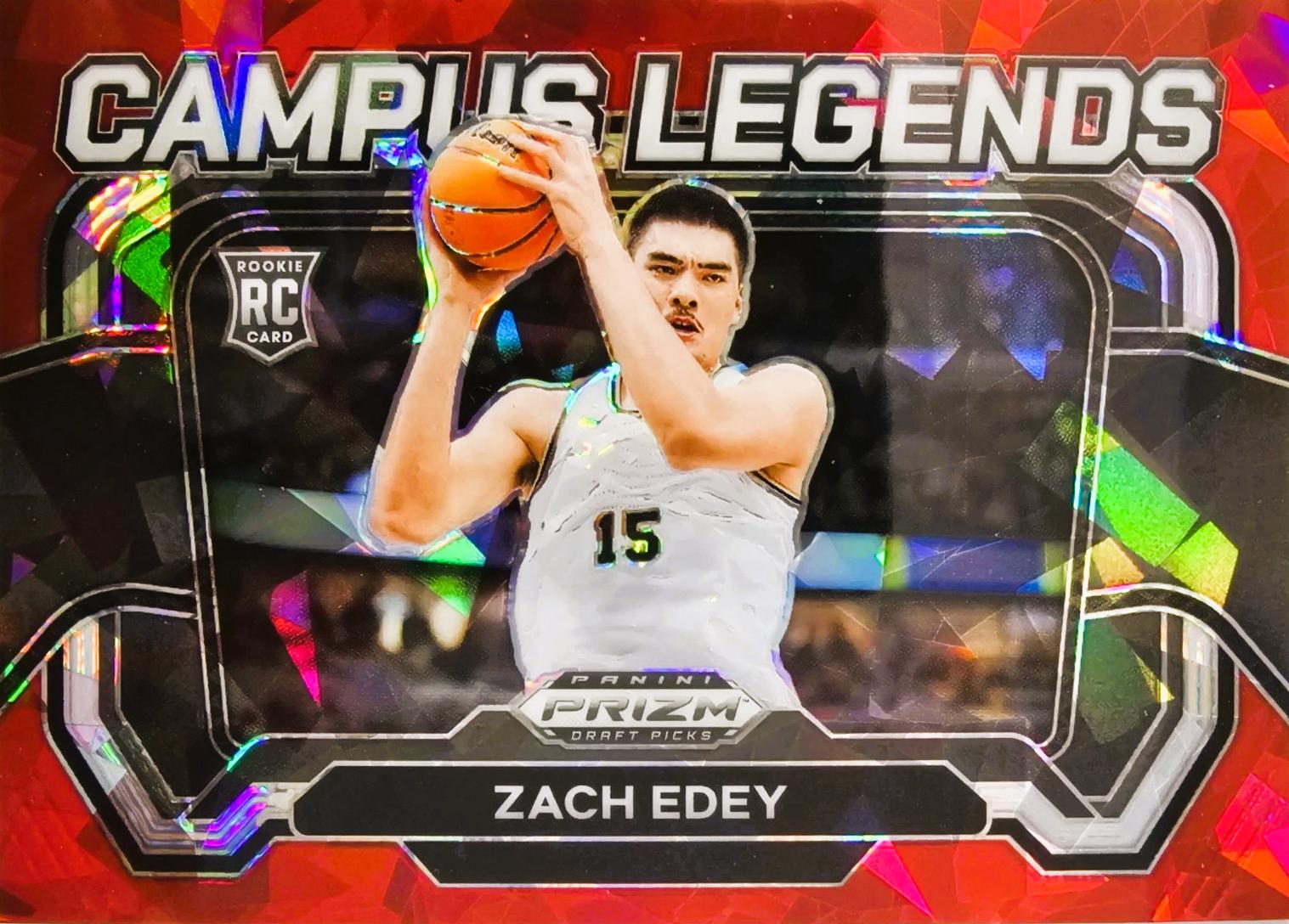 2024 Panini Prizm Draft Picks Campus Legends Zach Edey [Red Ice] #8 card