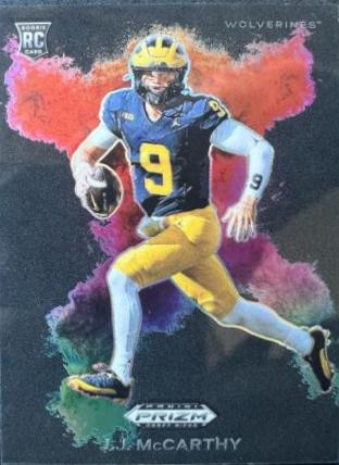 2024 Panini Prizm Draft Picks Color Blast J.J. McCarthy [Black] #CB-7 card