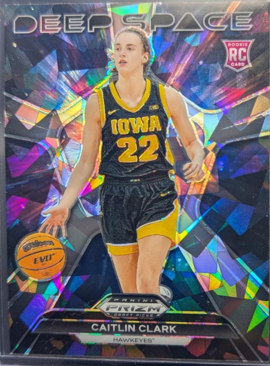 2024 Panini Prizm Draft Picks Deep Space Caitlin Clark [Ice] #8 card