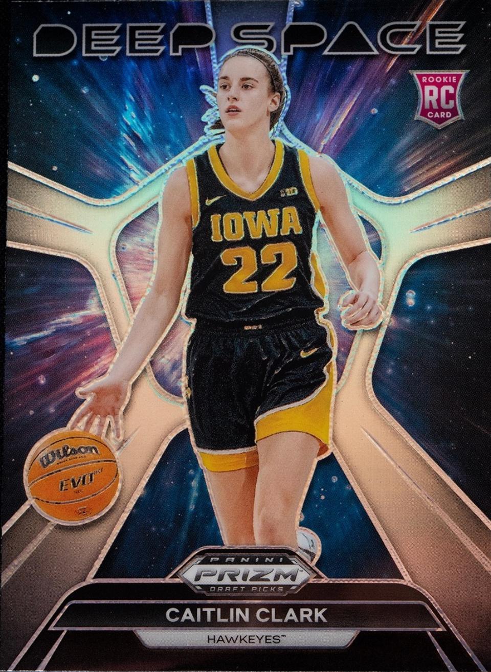 2024 Panini Prizm Draft Picks Deep Space Caitlin Clark [Silver] #8 card
