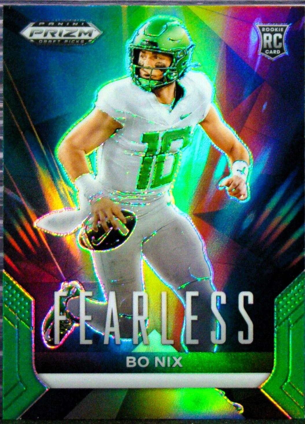 2024 Panini Prizm Draft Picks Fearless Bo Nix [Green] #3 card