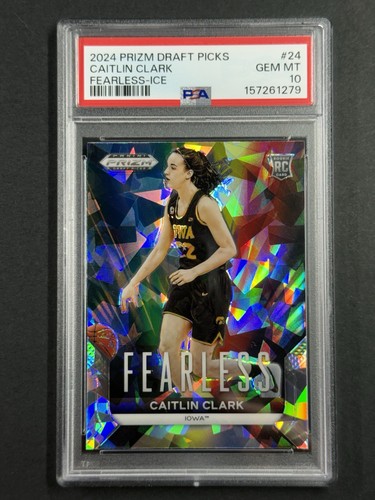 2024 Panini Prizm Draft Picks Fearless Caitlin Clark [Ice] #24 card