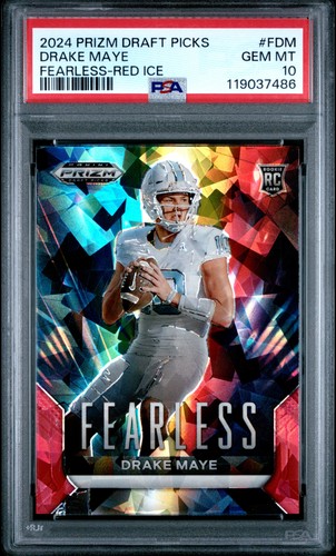 2024 Panini Prizm Draft Picks Fearless Drake Maye [Red Ice] #F-DM card