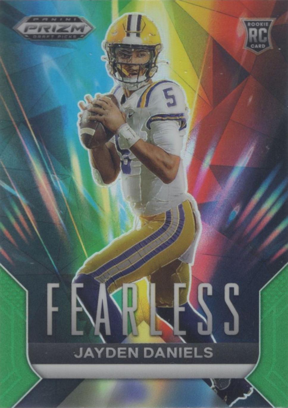 2024 Panini Prizm Draft Picks Fearless Jayden Daniels [Green] #F-JD card