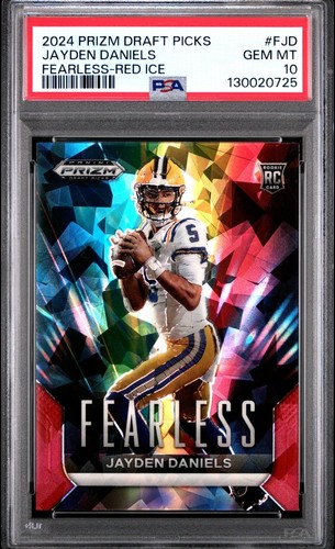 2024 Panini Prizm Draft Picks Fearless Jayden Daniels [Red Ice] #F-JD card