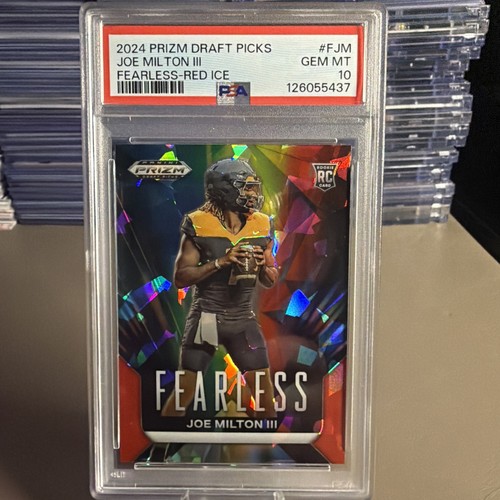 2024 Panini Prizm Draft Picks Fearless Joe Milton III [Red Ice] #F-JM card