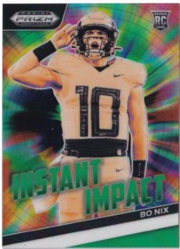 2024 Panini Prizm Draft Picks Instant Impact Bo Nix [Green] #II-BN card