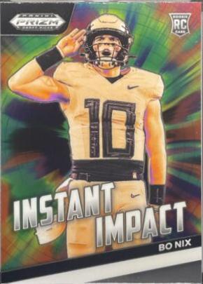 2024 Panini Prizm Draft Picks Instant Impact Bo Nix #II-BN card