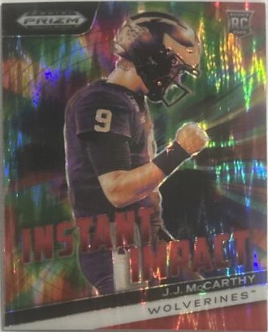 2024 Panini Prizm Draft Picks Instant Impact J.J. McCarthy [Red Flash] #II-JJM card