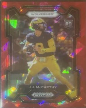 2024 Panini Prizm Draft Picks J.J. McCarthy [Red Ice] #132 card
