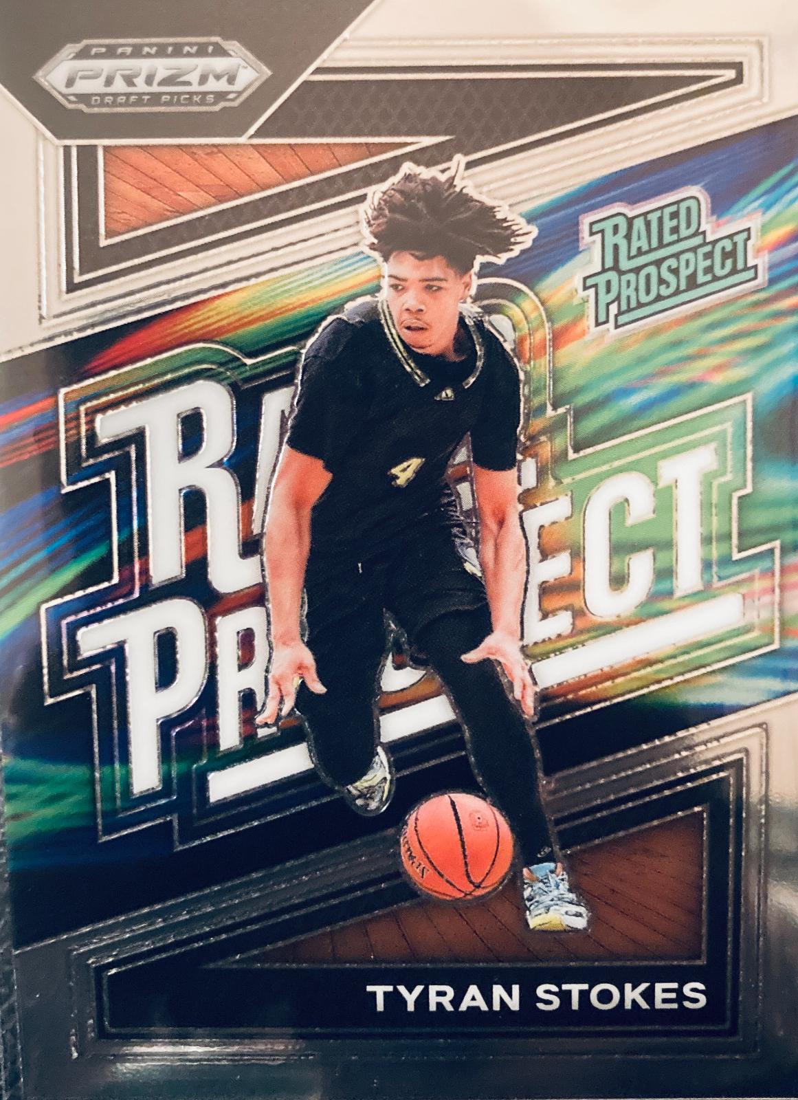 2024 Panini Prizm Draft Picks Rated Prospect Tyran Stokes #8 card