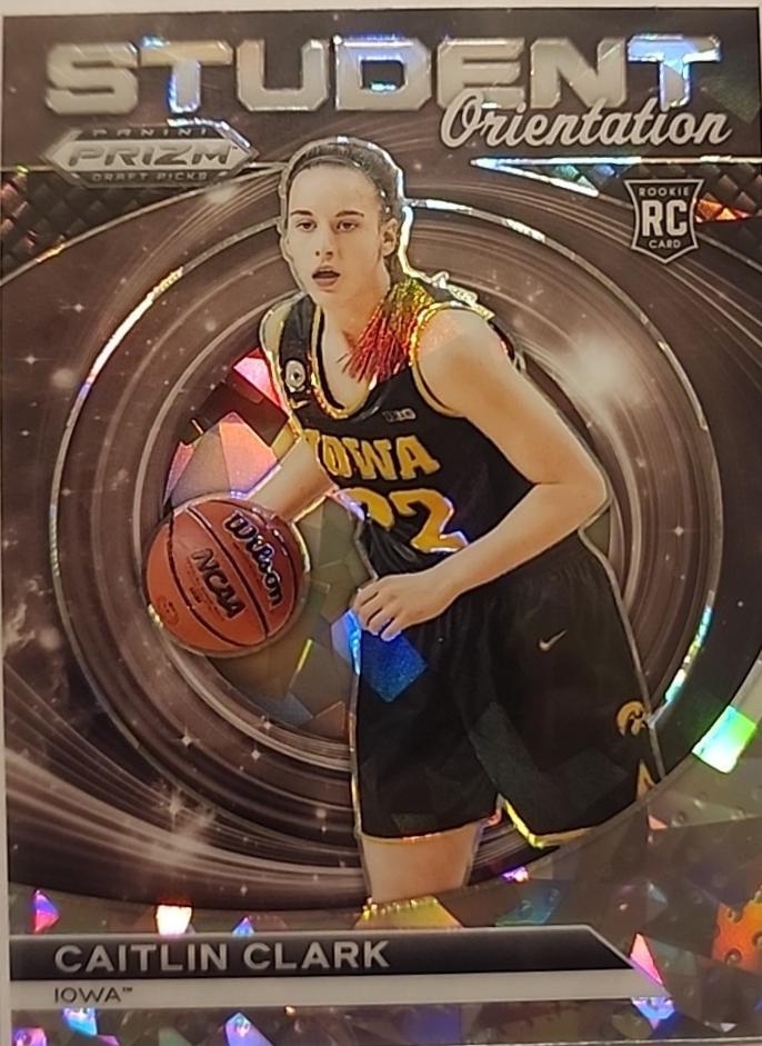 2024 Panini Prizm Draft Picks Student Orientation Caitlin Clark [Ice] #22 card
