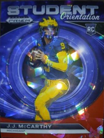 2024 Panini Prizm Draft Picks Student Orientation J.J. McCarthy [Red Ice] #SO-JJM card