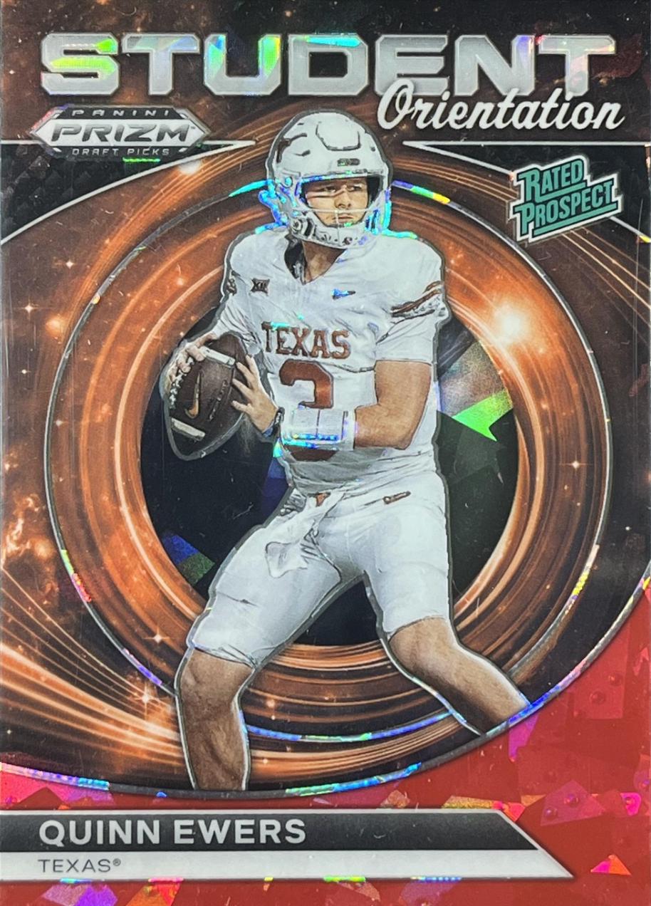 2024 Panini Prizm Draft Picks Student Orientation Quinn Ewers [Red Ice] #SO-QE card