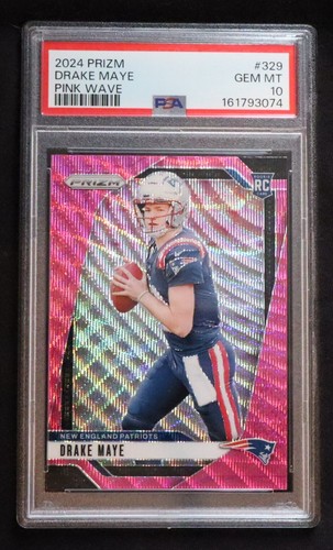 2024 Panini Prizm Drake Maye [Pink Wave] #329 card