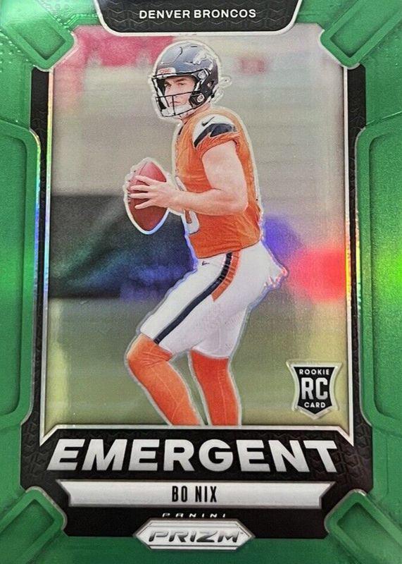 2024 Panini Prizm Emergent Bo Nix [Green] #3 card