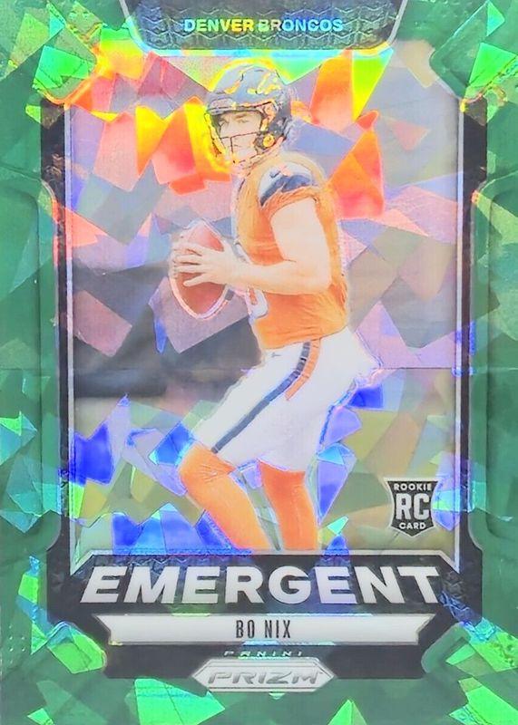 2024 Panini Prizm Emergent Bo Nix [Green Ice] #3 card
