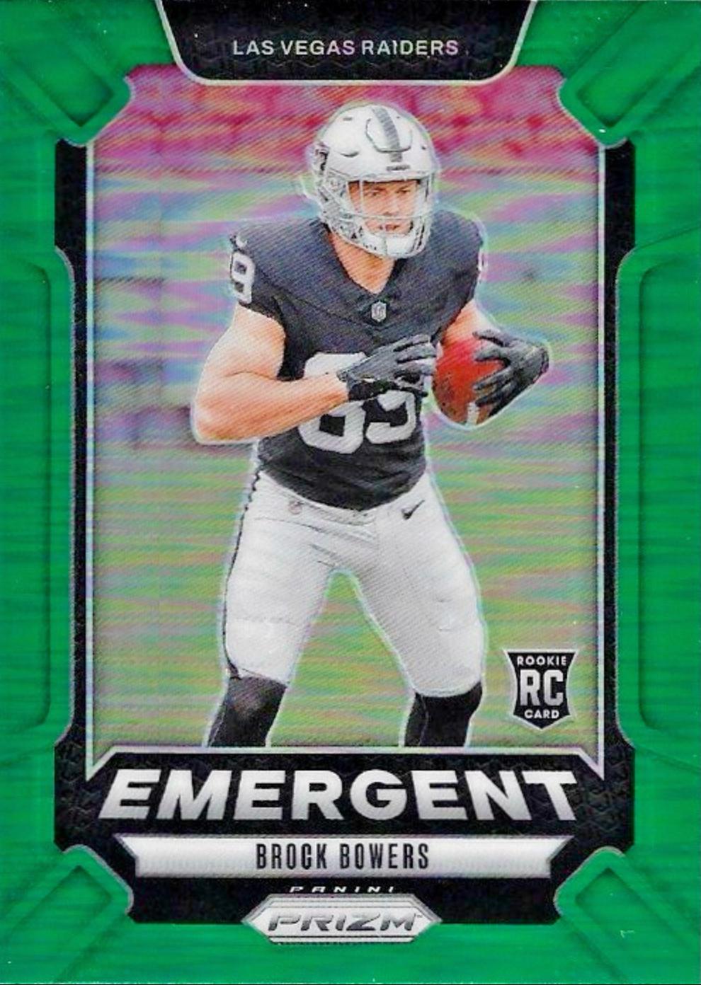 2024 Panini Prizm Emergent Brock Bowers [Green] #8 card