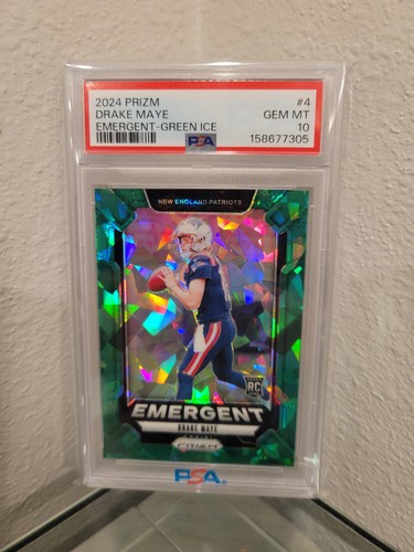 2024 Panini Prizm Emergent Drake Maye [Green Ice] #4 card