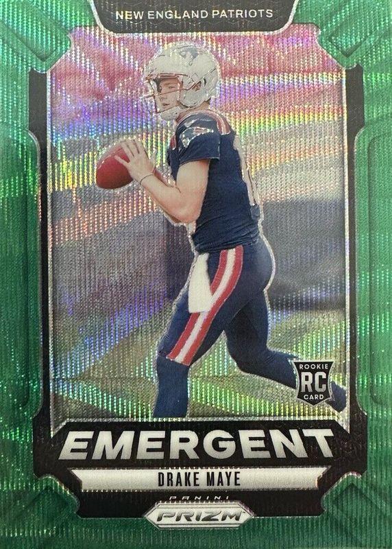 2024 Panini Prizm Emergent Drake Maye [Wave Green] #4 card