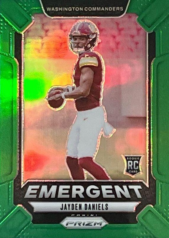 2024 Panini Prizm Emergent Jayden Daniels [Green] #2 card