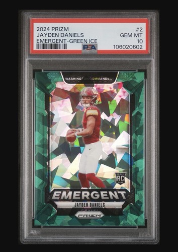 2024 Panini Prizm Emergent Jayden Daniels [Green Ice] #2 card