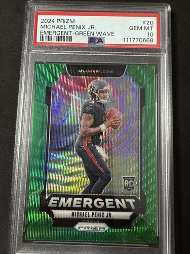 2024 Panini Prizm Emergent Michael Penix Jr. [Wave Green] #20 card
