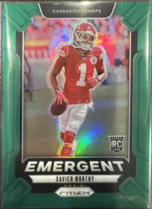 2024 Panini Prizm Emergent Xavier Worthy [Green] #7 card