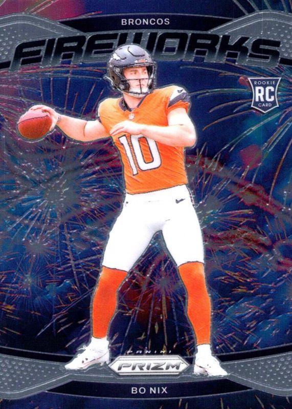 2024 Panini Prizm Fireworks Bo Nix #23 card