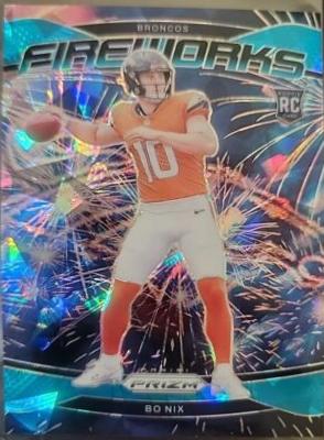 2024 Panini Prizm Fireworks Bo Nix [Blue Ice] #23 card