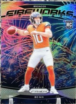 2024 Panini Prizm Fireworks Bo Nix [Silver] #23 card