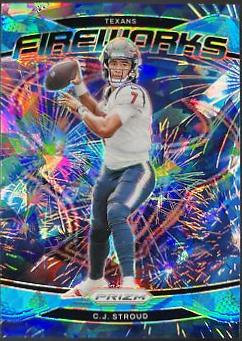 2024 Panini Prizm Fireworks C.J. Stroud [Blue Ice] #3 card