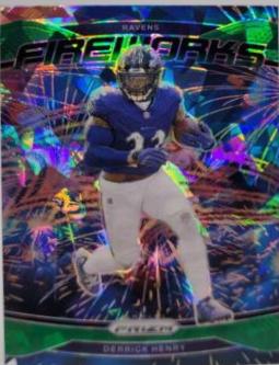 2024 Panini Prizm Fireworks Derrick Henry [Green Ice] #10 card