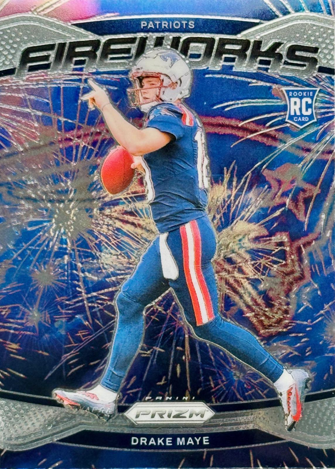 2024 Panini Prizm Fireworks Drake Maye #22 card