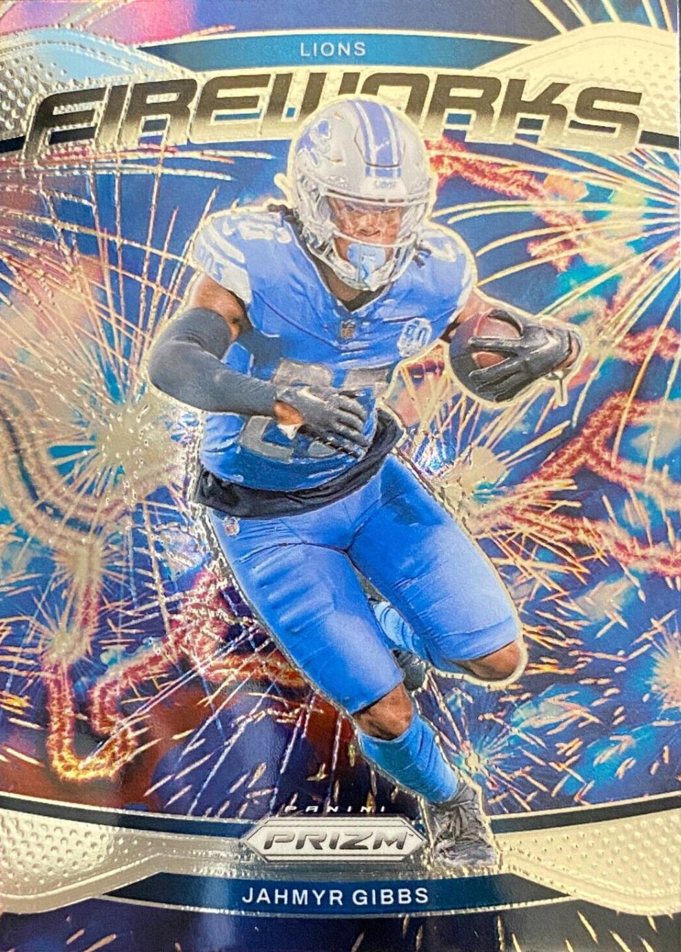 2024 Panini Prizm Fireworks Jahmyr Gibbs #7 card